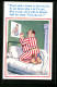 Künstler-AK Donald McGill: Mann Im Schlafzimmer Betet Zu Einem Frauenbildnis  - Mc Gill, Donald