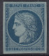 TIMBRE FRANCE ESSAI DE COULEUR CERES 20c BLEU FONCE SUR BLEU - TB MARGES - A VOIR - Prove, Non Emessi, Vignette Sperimentali