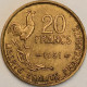 France - 20 Francs 1951 (4 Plumes), KM# 917.1 (#4156) - 20 Francs