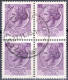 Italia 1968 Siracusana Carta Fluorescente 25 £ - 30 £ - 40 £ - 80 £ - 100 £. Quartine Usate - Blocks & Sheetlets