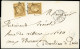 Let EMISSION DE 1849 - 1    10c. Bistre-jaune, 2 Ex. Obl. ETOILE S. Faire-part, Càd 3e PARIS 13 21/4/52, Arr. LES TERNES - 1849-1876: Klassieke Periode