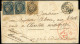 Let EMISSION DE 1849 - 1 Et 4, 10c. Bistre Et 25c. Bleu (2), Obl. GRILLE S. LAC, Càd T15 ANTIBES 28/11/50 Et PP Rouge, P - 1849-1876: Période Classique