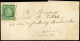 Let EMISSION DE 1849 - 2    15c. Vert, Amorce De Filet à Droite Obl. GRILLE Légère S. LSC, Au Verso Càd 4 PARIS 4, 21/(4 - 1849-1876: Période Classique