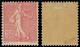 * VARIETES - 224   Semeuse Lignée, (50c.) S. 65c. Rose, Surcharge A SEC, RRR, TB. C - Nuovi