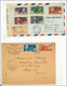 Let A.E.F. 4 Lettres Affr. Timbres Surch. FRANCE LIBRE Dont 3 Rec., TB - Andere & Zonder Classificatie