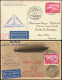 Let EMPIRE PA 35 : 1m. Carmin, Obl. Grafzeppelin Sur 4 CP De 1931, 3 Cachets Zeppelin Différents, TB - Correo Aéreo & Zeppelin