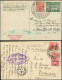 Let Lot De 8 CP Affr. Autriche, Allemagne, Hongrie, Pays-Bas Et Brésil, Cachets Zeppelin Divers 1924-31, TB - Collections (en Albums)