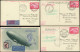 Let Allemagne, Empire, Lot De 7 CP Affranchissements Divers Avec Cachet Zeppelin, 1929-31, TB - Colecciones