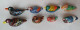 8 Petites Figurines En Céramique Ou Terre Cuite CANARDS - Birds - Ducks