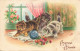 FETES ET VOEUX - Nouvel An - Des Chats Renversant Un Vase - Colorisé - Carte Postale Ancienne - Neujahr