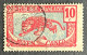 FRCG052U7 - Leopard - 10 C Used Stamp - Middle Congo - 1907 - Usati