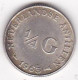 Antilles Néerlandaises 1/4 Gulden 1963 Juliana, En Argent, KM# 4 - Antilles Néerlandaises