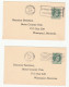 2 X 1955 WINNIPEG MOTOR COUNTRY CLUB  Canada POSTAL STATIONERY CARDS  Cover Car Card - Lettres & Documents