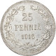 Finlande, Nicholas II, 25 Penniä, 1916, Helsinki, Argent, SUP, KM:6.2 - Finland