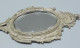 -JOLI ANCIEN MIROIR FACE A MAIN STYLE LOUIS XV ROCAILLE Bronze Argenté    E - Specchi