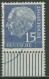 Bund 1960 Heuss LUMOGEN Bogenmarke Unterrand 184 Y UR Gestempelt Geprüft - Gebraucht