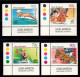 NEW ZEALAND 1988 HEALTH " SWIMMING / TRACK & FIELD / CANOEING / EQUESTRIAN " CORNER IMPRINT SET MNH - Neufs