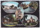 47) CASTELJALOUX - PLACE GAMBETTA - LE CLOCHER ET L' AVANCE - JARDIN D ' ALBRET - CHATEAU DE SENDAT - EGLISE - 2 SCANS - Casteljaloux