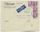 FRANCE GANDON 10FR VIOLETX4 LETTRE AVION PARIS 47 8.4.1952 POUR ROME ITALIE 2FR EN TROP - 1945-54 Maríanne De Gandon