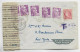 FRANCE GANDON 10FR VIOLETX5+1FR MAZELIN LETTRE COVER ?? MARNE 1949 POUR USA TAXE 0.22 + BANDE PTT + DOUANE - 1945-54 Marianna Di Gandon