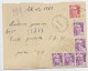 FRANCE GANDON 10FR VIOLETX5+15FR ROUGE LETTRE REC PROVISOIRE HOROPLAN TREBES 2.4.1949 AUBE - 1945-54 Marianne Of Gandon