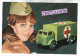 Croce Rossa Veduta Crocerossina E Camion Croce Rossa Cartolina Pubblicitaria Anni 60 70 (v.retro) - Red Cross