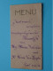 MENU Feestmaal HUWELIJK Van Maria Verlinden En Henri Van Dijck Te REET 15/10/1938 (zie Scans) ! - Menus