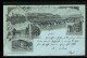 Mondschein-Lithographie Meiningen, Henneberger Haus, Schloss Landsberg, Grosses Palais  - Meiningen