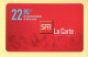 Carte Prépayée : SFR (CEGETEL) La Carte / 22,90 E - Autres & Non Classés