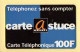 Carte Prépayée : CARTE A STUCE / 100 Francs / A TELECOM - Andere & Zonder Classificatie