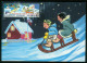 Mk Greenland Maximum Card 2002 MiNr 389 | Christmas. Man Carrying Gifts And Children On Sledge #max-2002 - Maximumkaarten