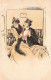 Jugendstil * CPA Illustrateur Art Nouveau éditeur Meissner & Buch Série 1049 * Couple Amoureux Wagon Train - Avant 1900