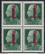 1944 RSI, N° 490 25c. Verde QUARTINA MNH/** Firmata Raybaudi - Autres & Non Classés