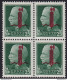 1944 RSI, N° 490 25c. Verde QUARTINA MNH/** Firmata Raybaudi - Other & Unclassified