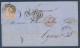 LETTRE COVER MALAGA SPAIN ESPAGNE > FRANCIA CACHET PD TAXE 5 CAD ROUGE ENTRÉE FRANCE ST JEAN DE LUZ 1866 - Brieven En Documenten