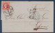 LETTRE COVER MADRID SPAIN ESPAGNE > FRANCIA CACHET TAXE 5 CAD BLEU ENTRÉE FRANCE ST JEAN DE LUZ 1861 - Covers & Documents