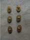Delcampe - Ancien - 6 Mini Boutons Ovales Laiton Et émail 1,2 X 7 Mm AP&C Paris Art Nouveau - Buttons