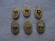 Delcampe - Ancien - 6 Mini Boutons Ovales Laiton Et émail 1,2 X 7 Mm AP&C Paris Art Nouveau - Knöpfe