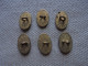 Delcampe - Ancien - 6 Mini Boutons Ovales Laiton Et émail 1,2 X 7 Mm AP&C Paris Art Nouveau - Botones