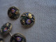 Ancien - 5 Petits Boutons Laiton Et émail 1,6 Mm E.M Paris Art Nouveau - Buttons