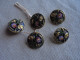 Delcampe - Ancien - 5 Petits Boutons Laiton Et émail 1,6 Mm E.M Paris Art Nouveau - Buttons