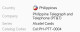 Philippines. Card  Alcatel. No Chip 500 P. RR - Philippines