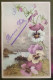 Delcampe - CPA Lot 7 X Litho Illustrateur FLEURS FLEUR THEME PENSEE PENSEES VOEUX LANGAGE PAILLETTES - Collezioni E Lotti