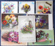 CPA Lot 8 X Litho Illustrateur FLEURS FLEUR THEME PENSEE PENSEES VOEUX LANGAGE PAILLETTES - Collezioni E Lotti