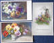 CPA Lot 8 X Litho Illustrateur FLEURS FLEUR THEME PENSEE PENSEES VOEUX LANGAGE PAILLETTES - Sammlungen & Sammellose