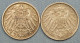 Germany / Deutschland • Lot  2x • 1 Mark • 1907 J – 1915 A• Allemagne • [24-620] - Colecciones