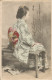JAPAN  - YOUNG LADY SEATED ON A BENCH PICTURED FROM REAR - HAND COLOURED - FRENCH SEA POST 1904 - Other & Unclassified