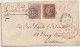 Grande Bretagne - 1 Penny + 6 Pence.  Rouge. 1862  Sur Petite Enveloppe. - Storia Postale