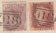 Grande Bretagne - 1 Penny + 6 Pence.  Rouge. 1862  Sur Petite Enveloppe. - Brieven En Documenten