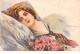 Llustrateur - N°60281 - T. Corbella 250-3 - Jeune Femme Allongé Près D'un Bouquet De Roses - Vendu En L'état - Corbella, T.